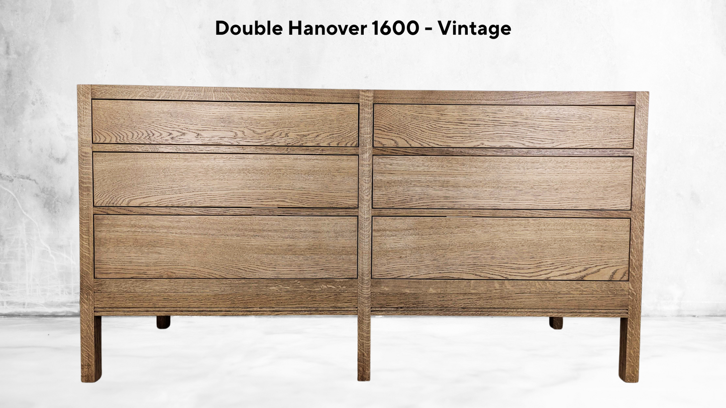 Double Hanover Oak Bathroom Vanity Unit