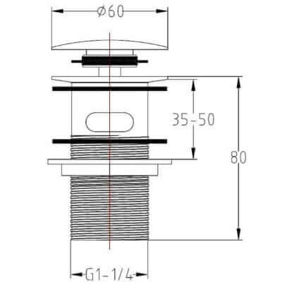 Easy Clean Sprung Plug Basin Waste - Chrome