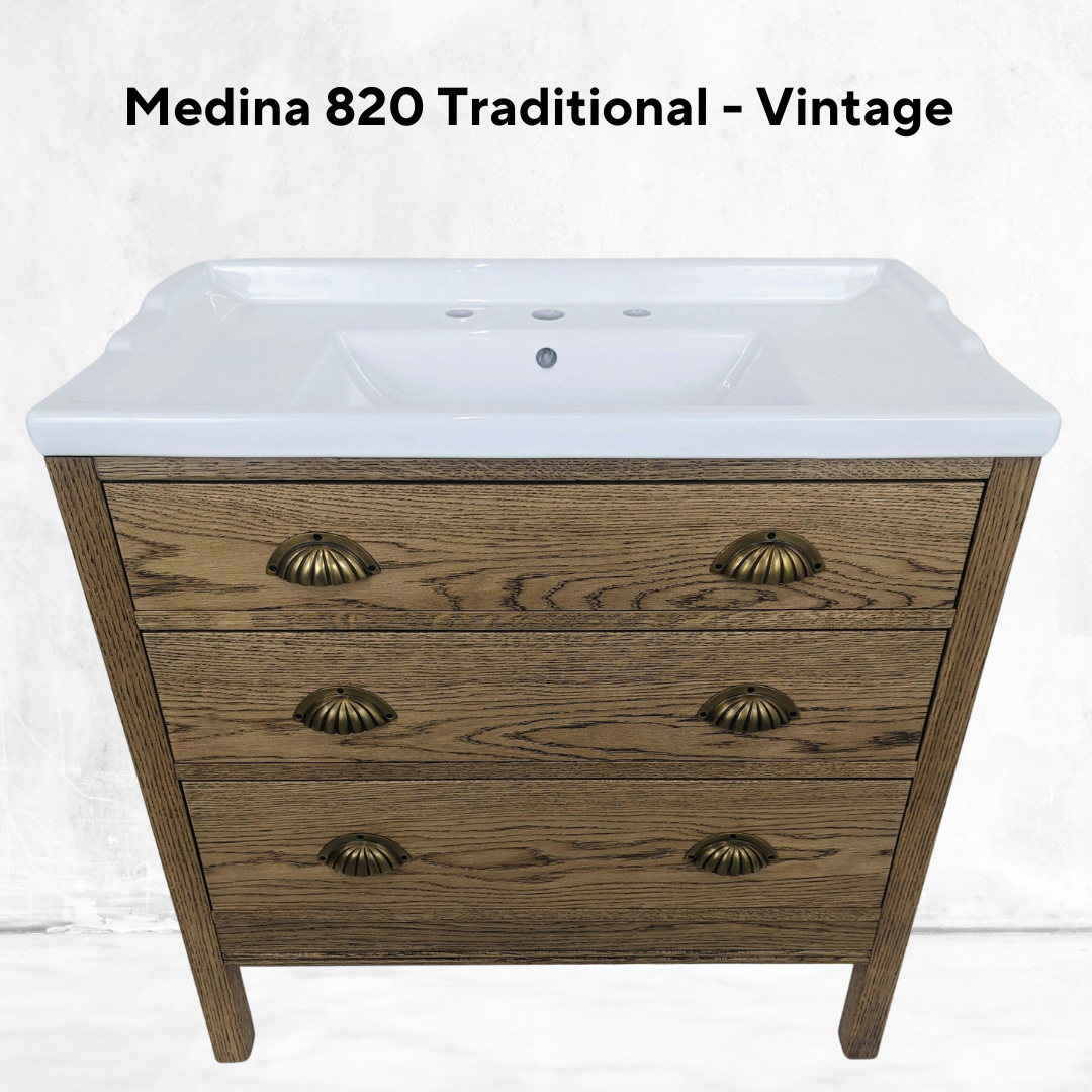 Medina Oak Bathroom Vanity Unit