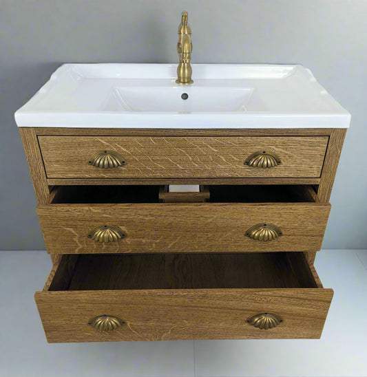 Medina Oak Bathroom Vanity Unit