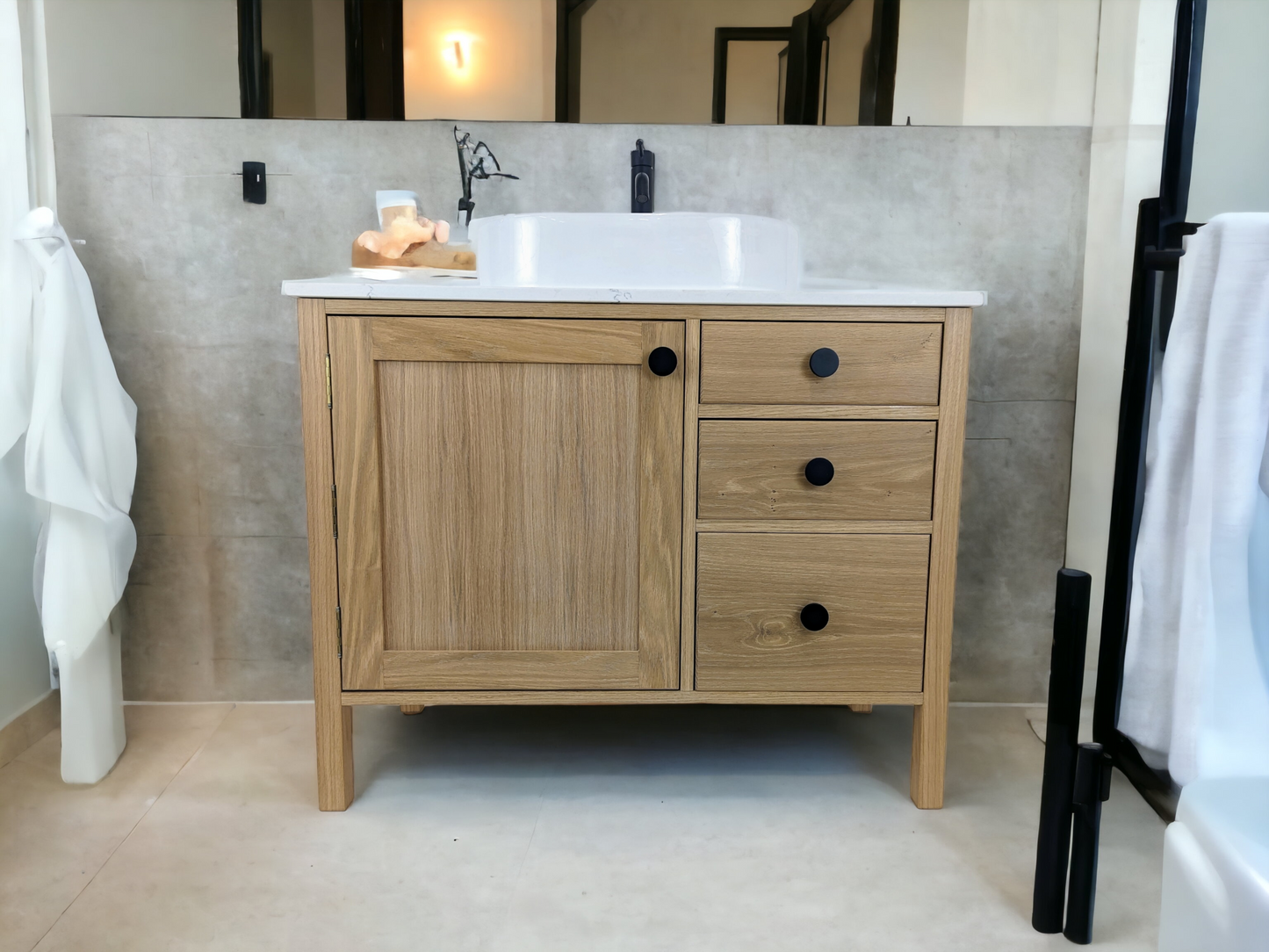 Langdale Oak Bathroom Vanity Unit
