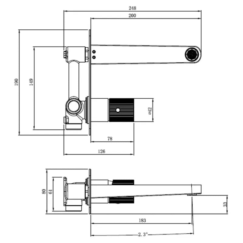 RAK Amalfi Wall Basin Mixer with Back Plate Chrome