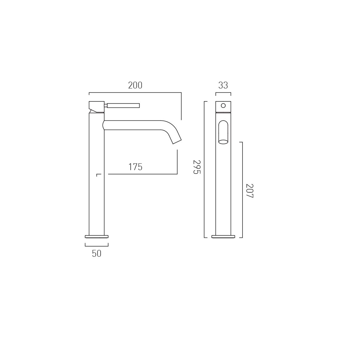 VADO Origins Slimline Tall Mono Basin Mixer - Chrome