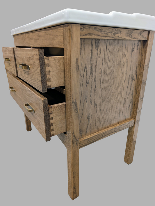 820mm Brunswick Oak Bathroom Vanity Unit