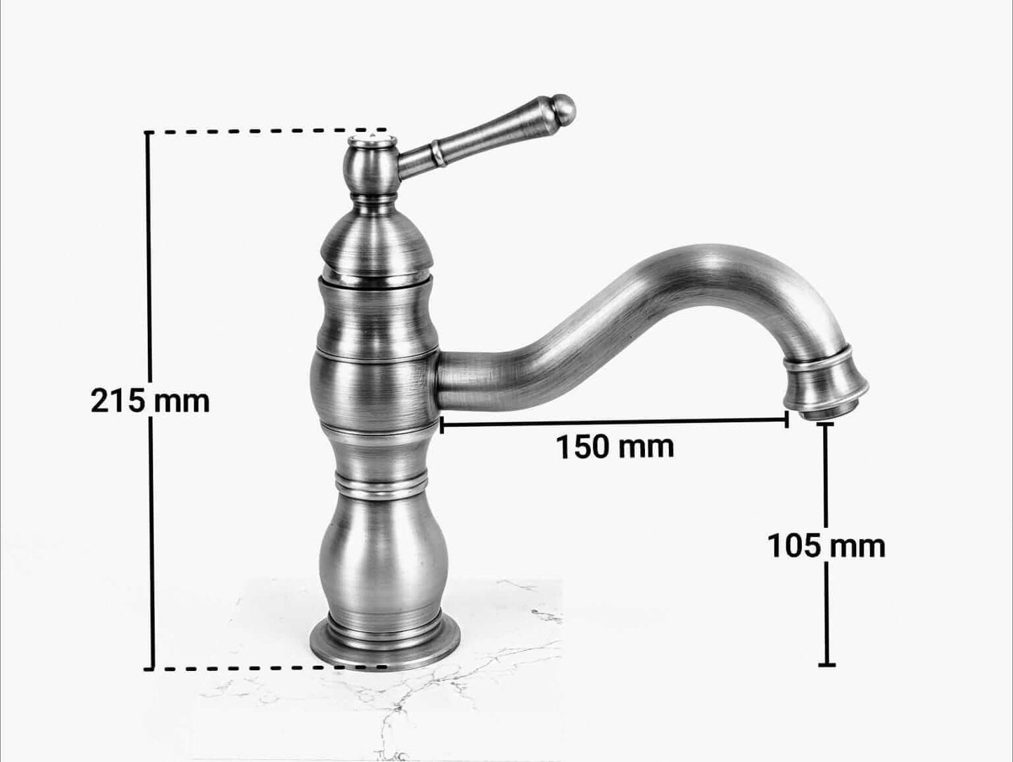 Vintage Brass Deck Mounted Basin Mixer