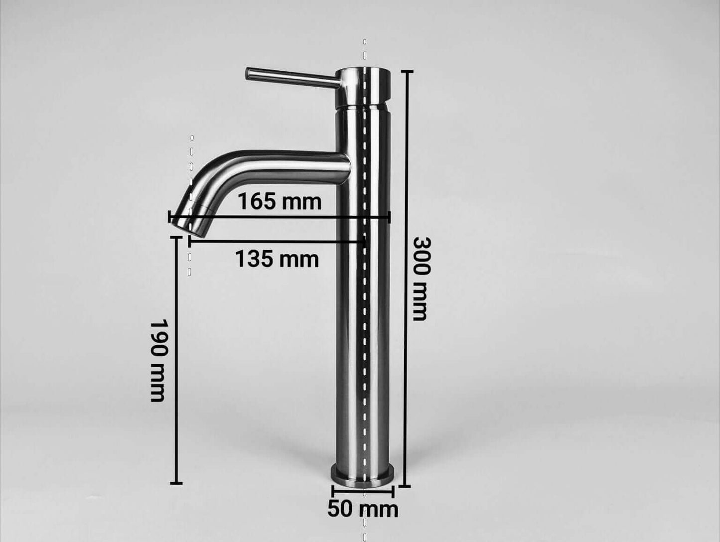 Furnewal Tall Black Basin Mixer
