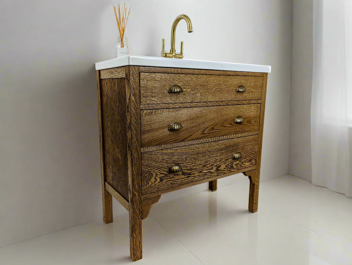 Medina Oak Bathroom Vanity Unit