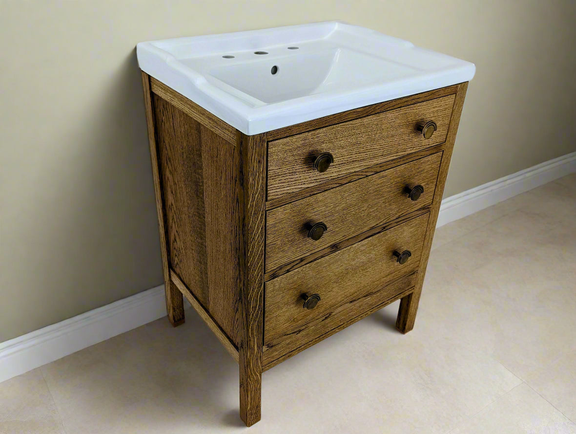 Medina Oak Bathroom Vanity Unit