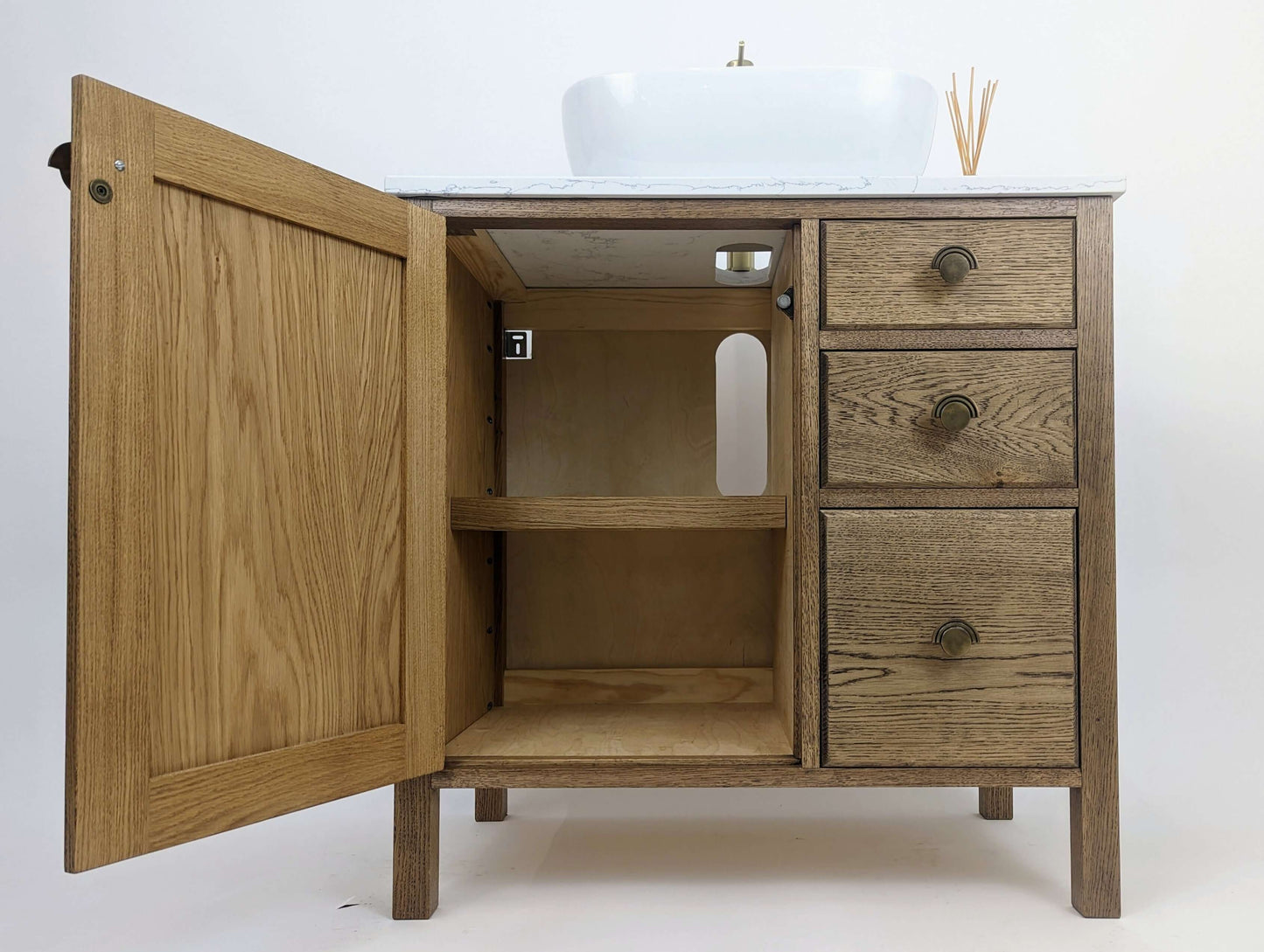 Langdale Oak Bathroom Vanity Unit