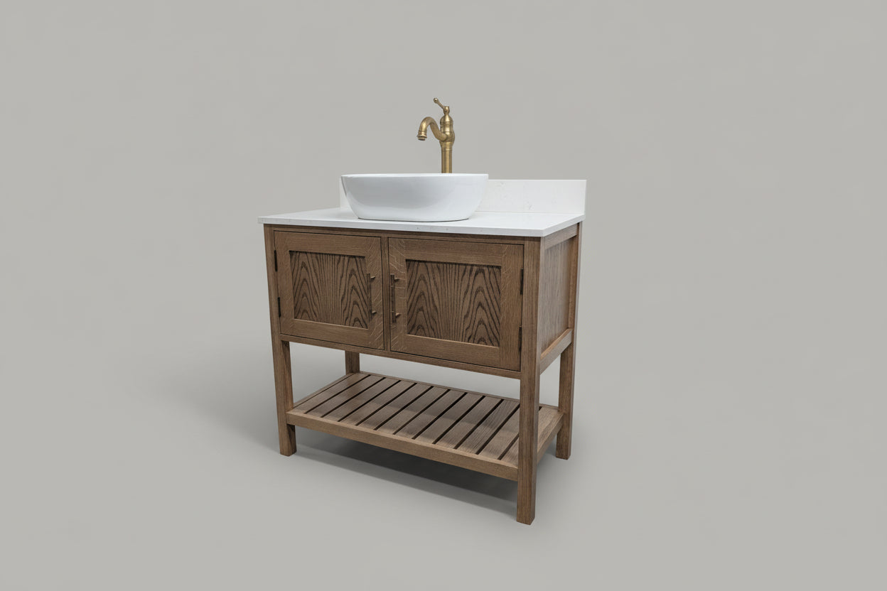 900mm Adelaide Oak Bathroom Vanity Unit - Vintage Finish