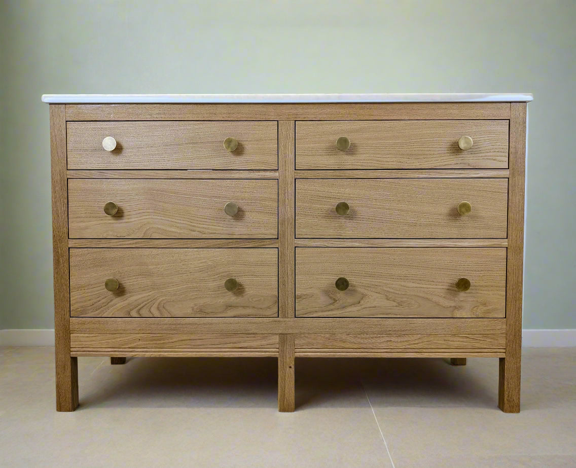 Double Hanover Oak Bathroom Vanity Unit