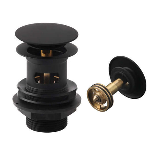 Easy Clean Sprung Plug Basin Waste - Black