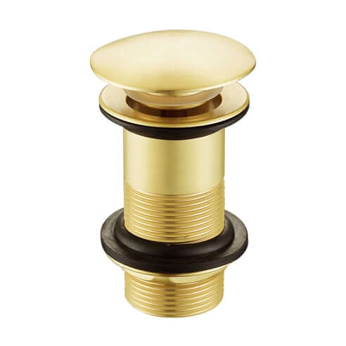 Unslotted Sprung Plug Basin Waste - Brushed Brass