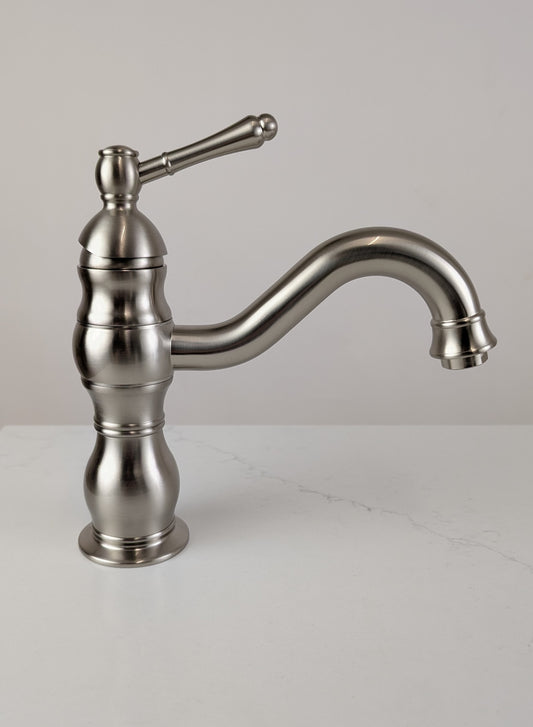 Vintage Nickel Deck Mounted Basin Mixer