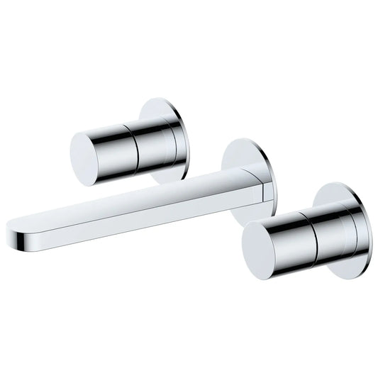 RAK Petit Round 3-Hole Wall Mounted Basin Mixer Tap - Chrome