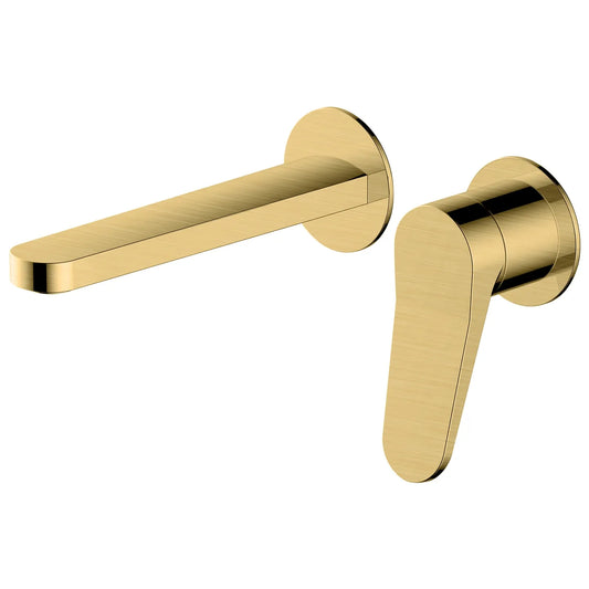RAK Petit Round Wall Basin Mixer Brushed Gold