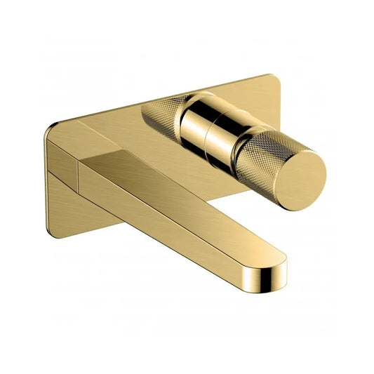 RAK Amalfi Wall Basin Mixer with Back Plate Brushed Gold