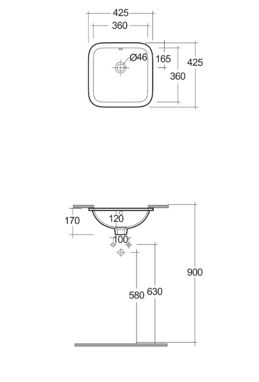 RAK Variant Square Undermount Basin