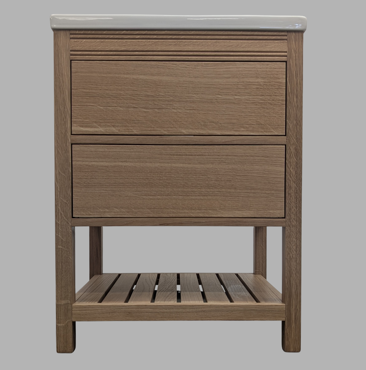 620mm Westbourne Oak Bathroom Vanity Unit
