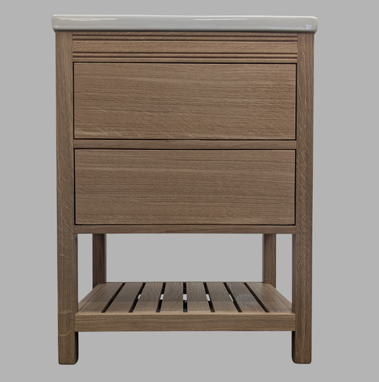 620mm Westbourne Oak Bathroom Vanity Unit