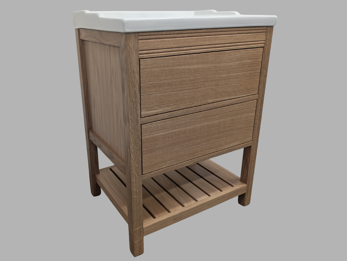 620mm Westbourne Oak Bathroom Vanity Unit