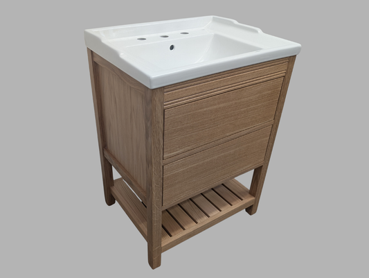 620mm Westbourne Oak Bathroom Vanity Unit