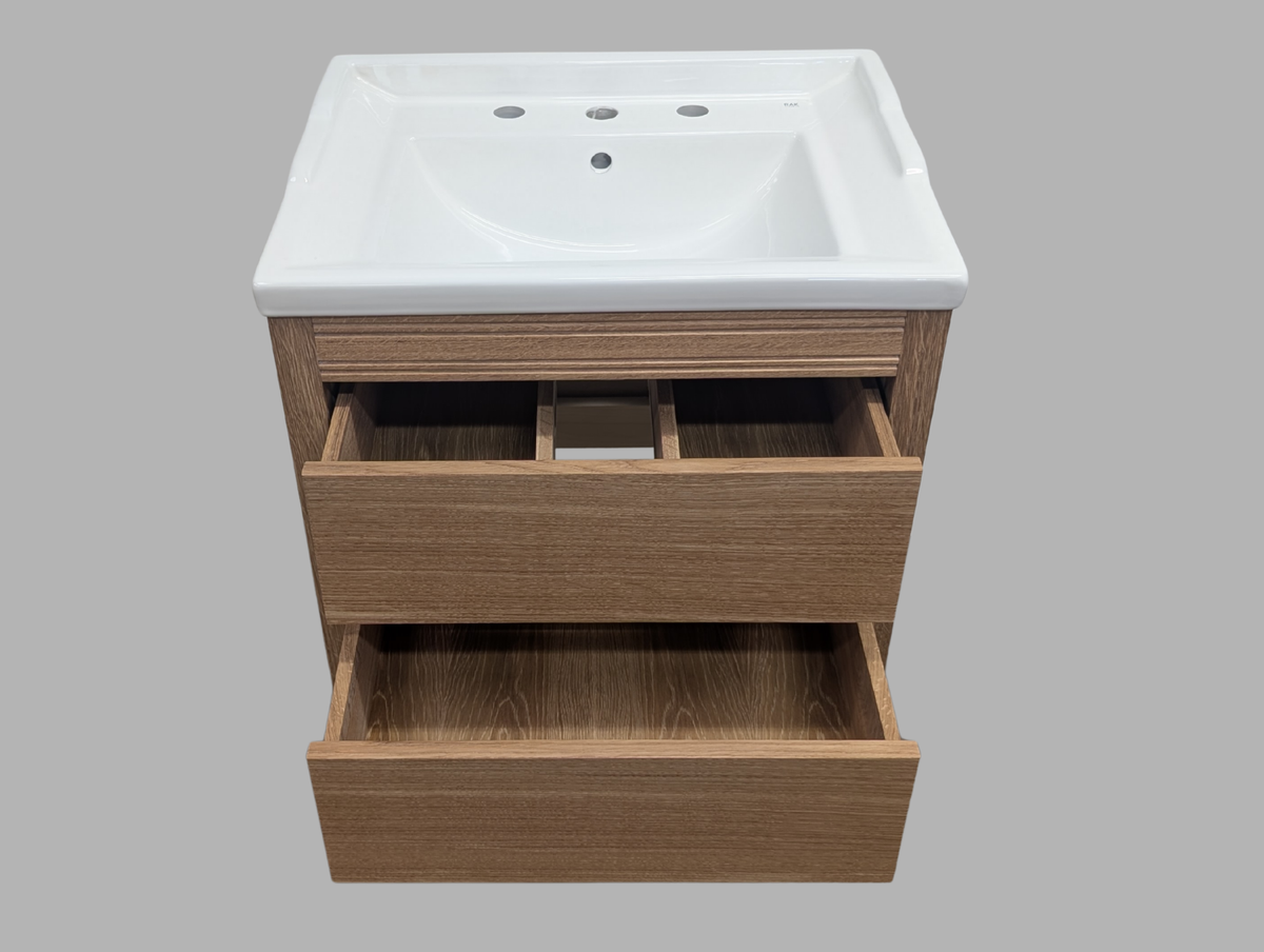 620mm Westbourne Oak Bathroom Vanity Unit