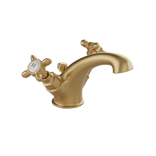 Booth & Co Axbridge Mono Basin Mixer inc Pop-Up Waste - Brushed Gold