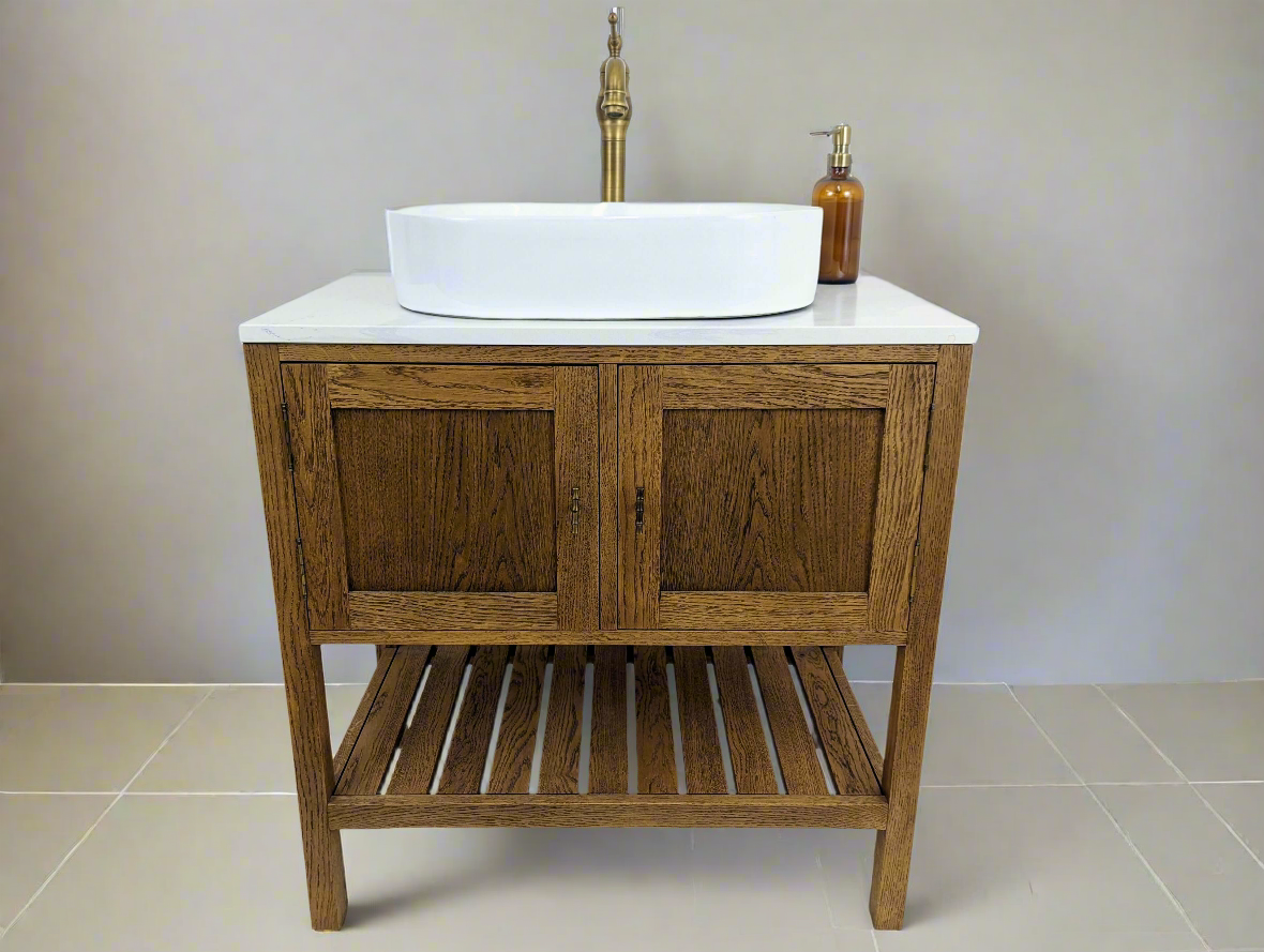 Adelaide Oak Bathroom Vanity Unit With Counter Mounted Basin