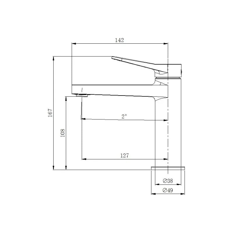 RAK Petit Round Standard Basin Mixer Black