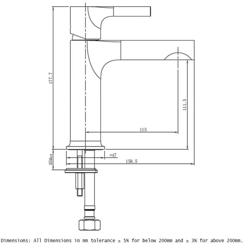 RAK Sorrento Standard Basin Mixer Black