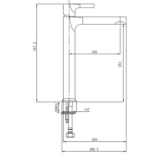 RAK Sorrento Tall Basin Mixer Chrome