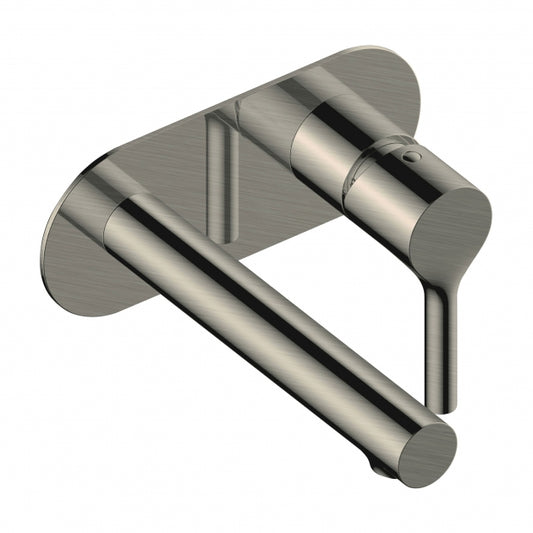 RAK Sorrento Wall Mounted Basin Mixer Tap with Back Plate - Brushed Nickel