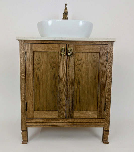 Vintage-Inspired Record Cabinet Bathroom Vanity Unit