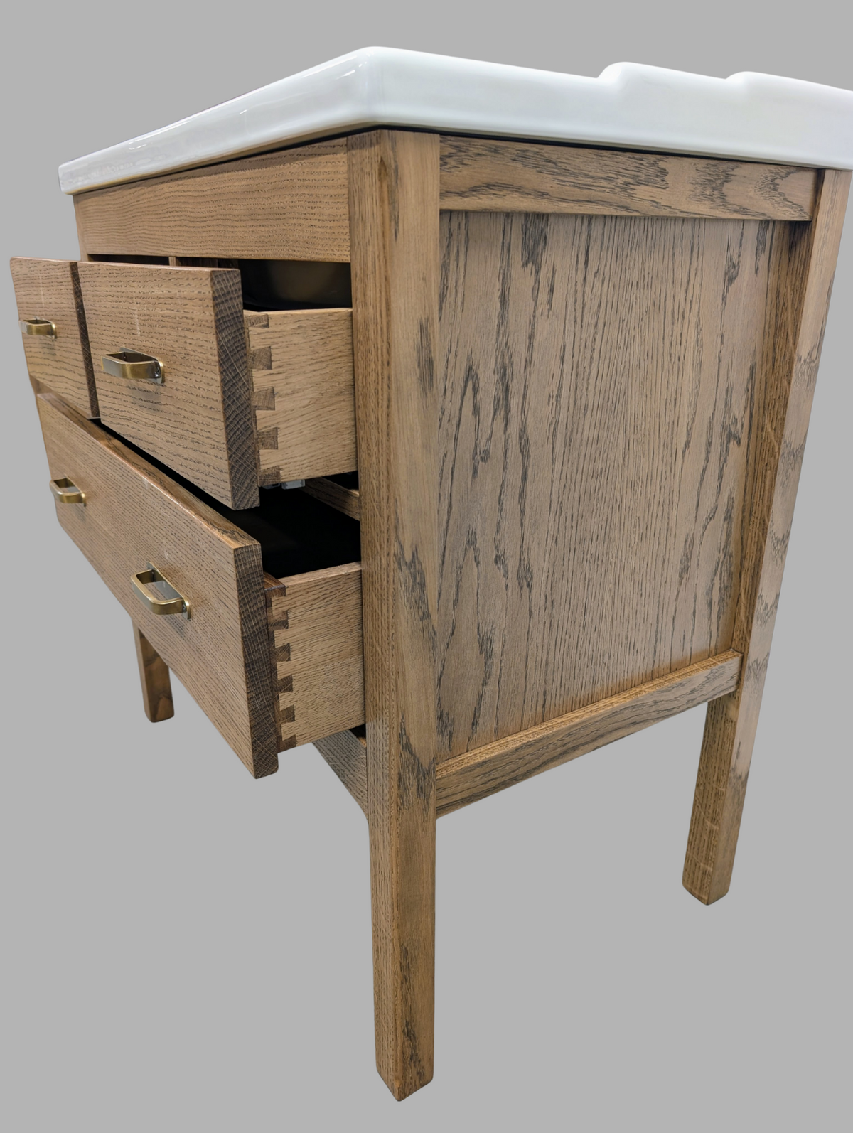 820mm Brunswick Oak Bathroom Vanity Unit