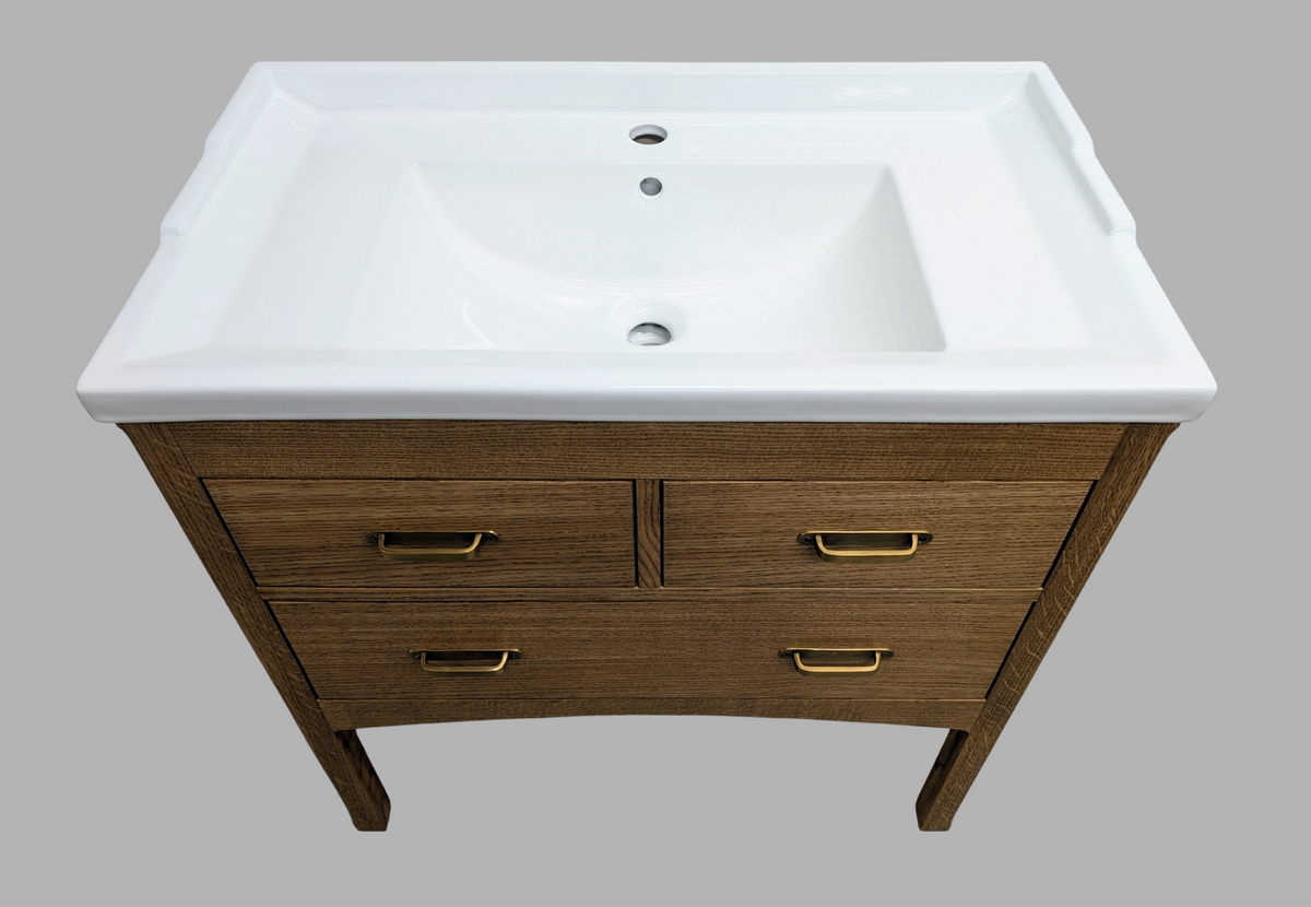 820mm Brunswick Oak Bathroom Vanity Unit