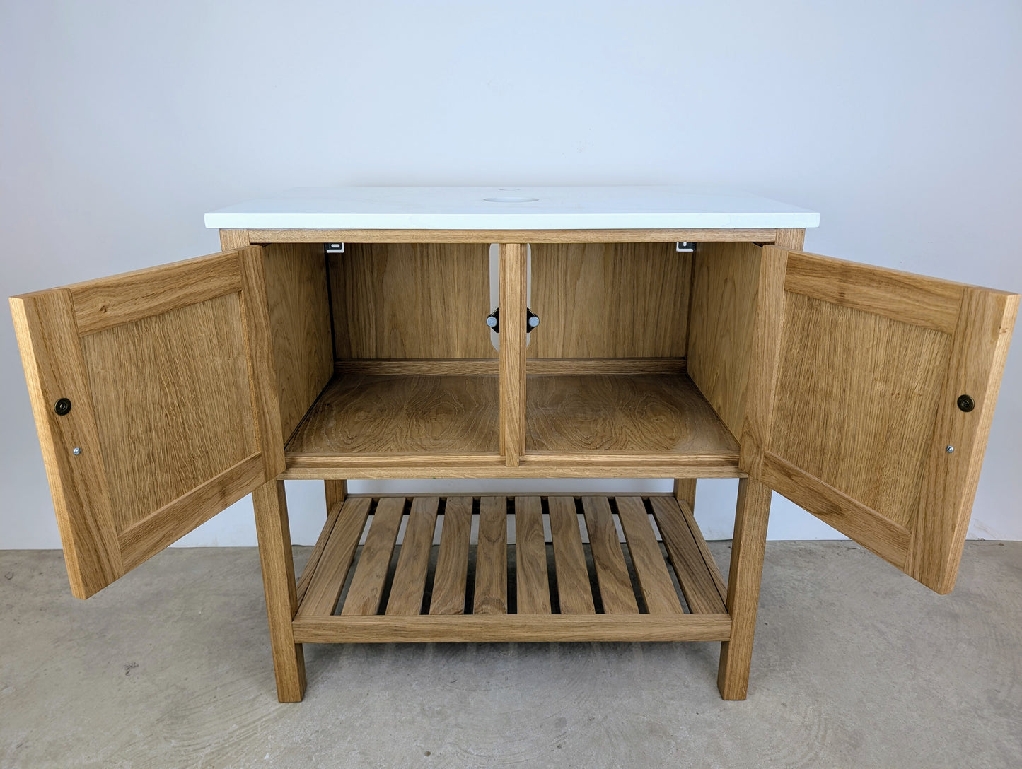 800mm Adelaide Oak Bathroom Vanity Unit with Counter Mounted Basin