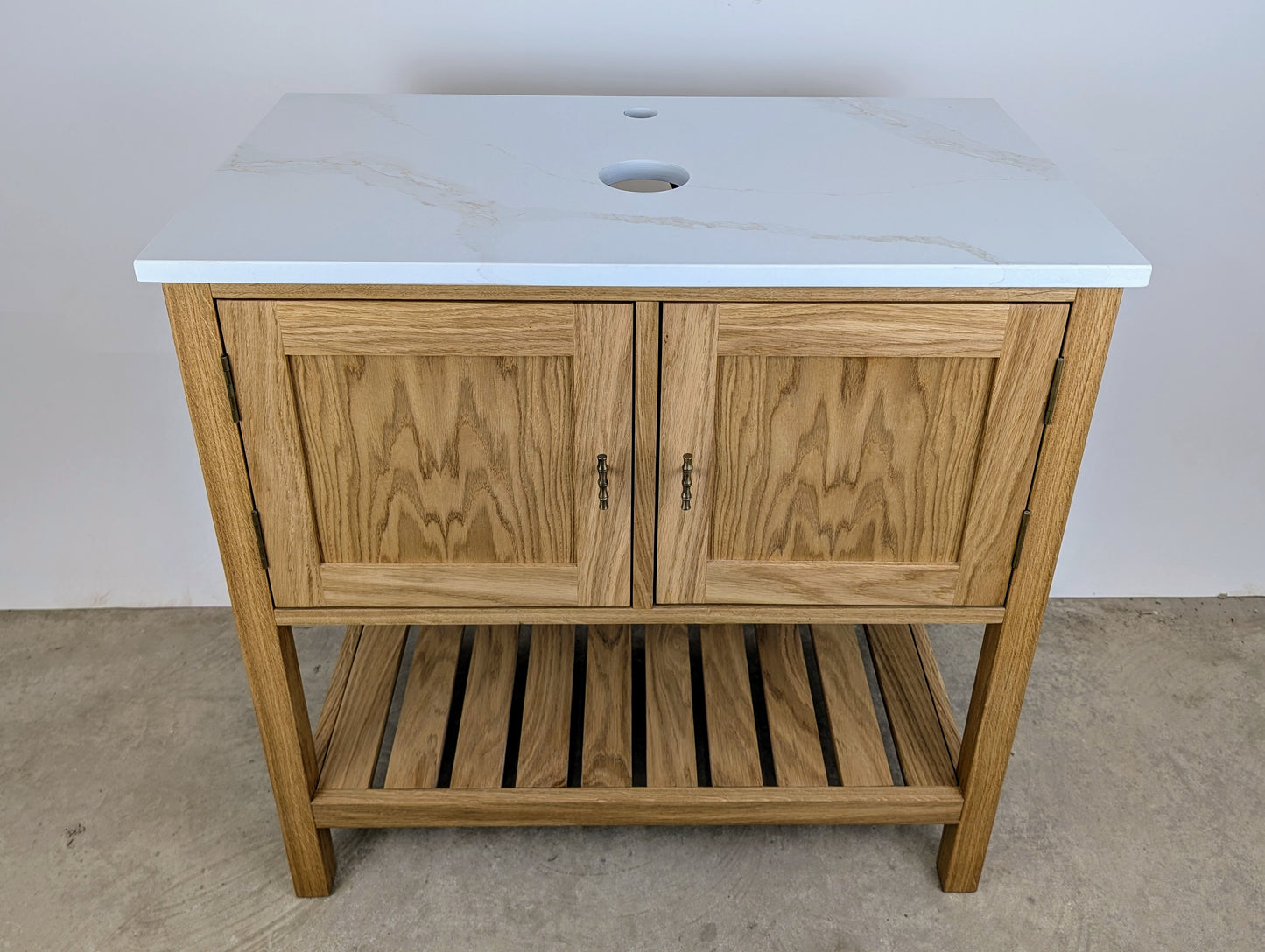 800mm Adelaide Oak Bathroom Vanity Unit with Counter Mounted Basin