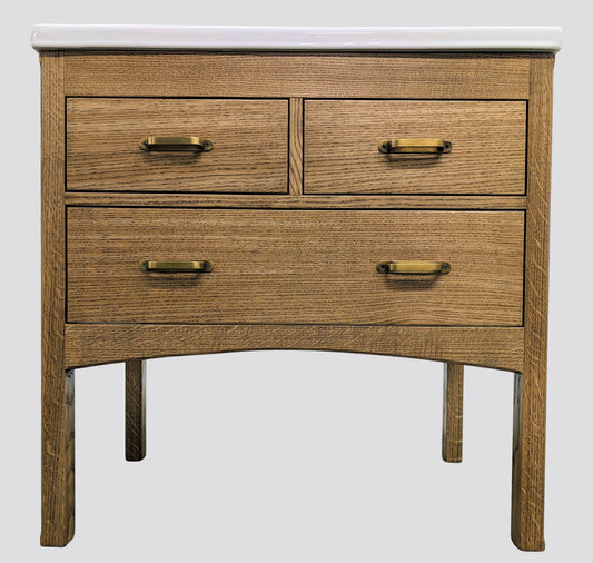 820mm Brunswick Oak Bathroom Vanity Unit