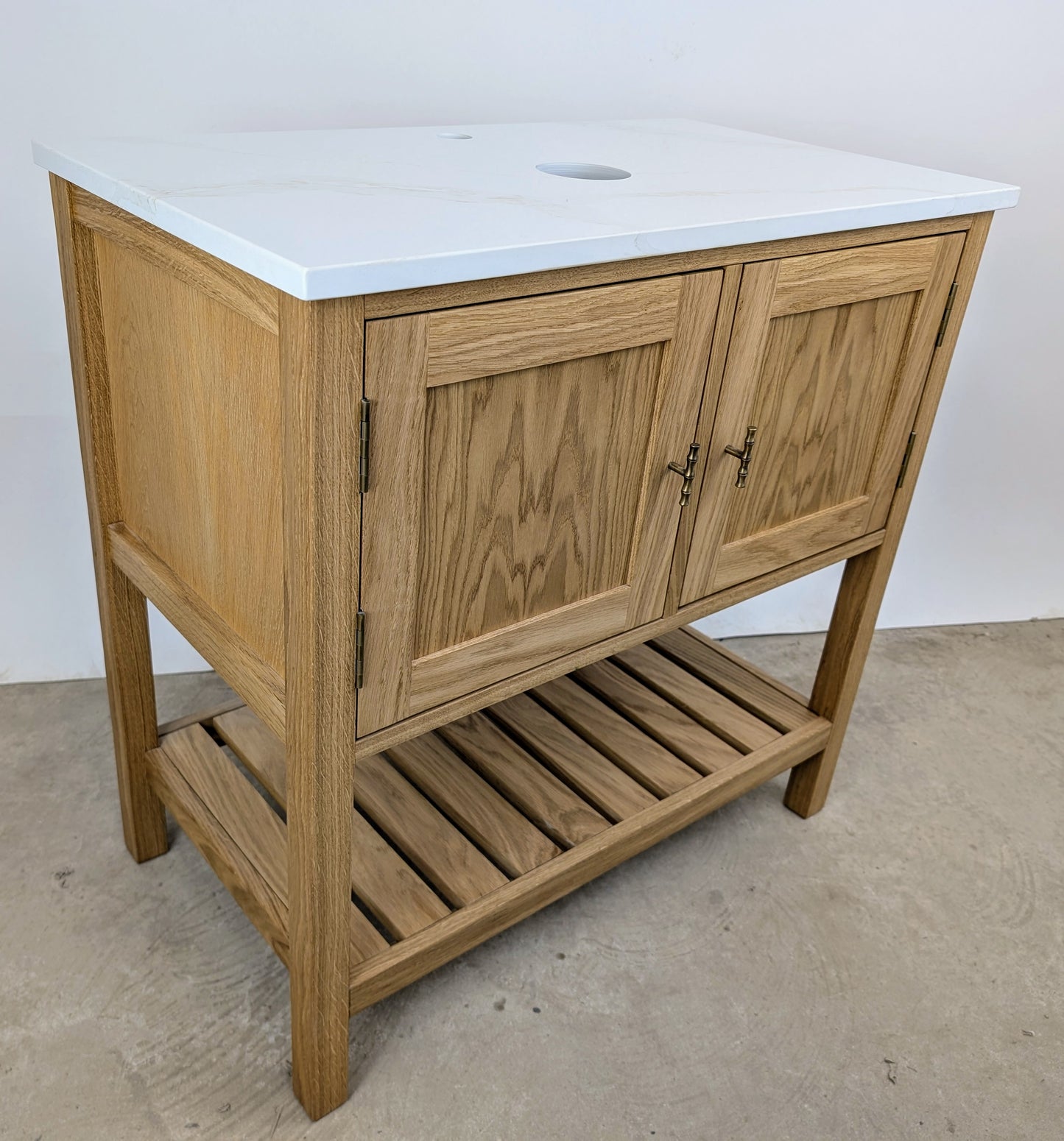 800mm Adelaide Oak Bathroom Vanity Unit with Counter Mounted Basin