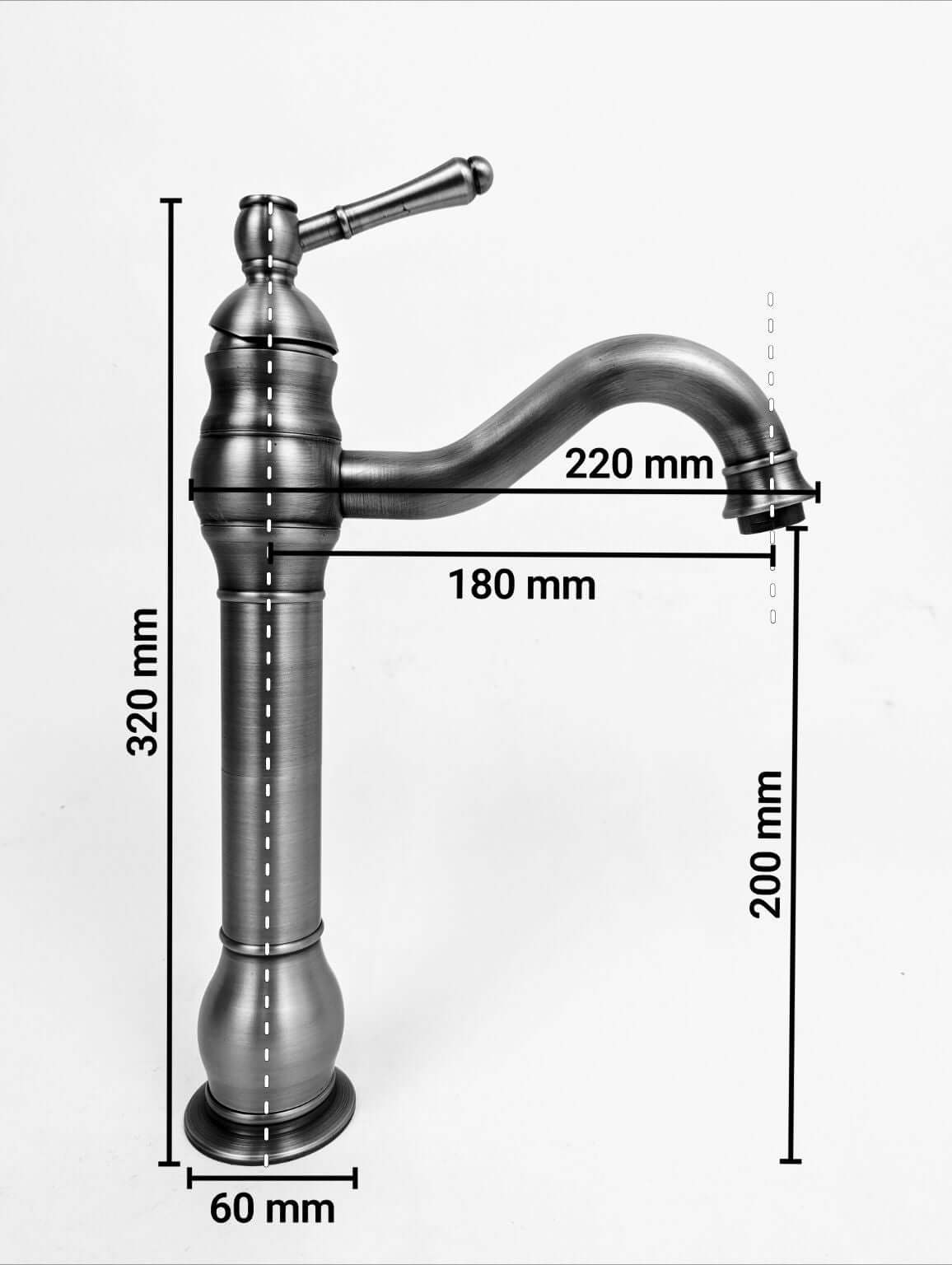 Vintage Brass Tall Basin Mixer Tap