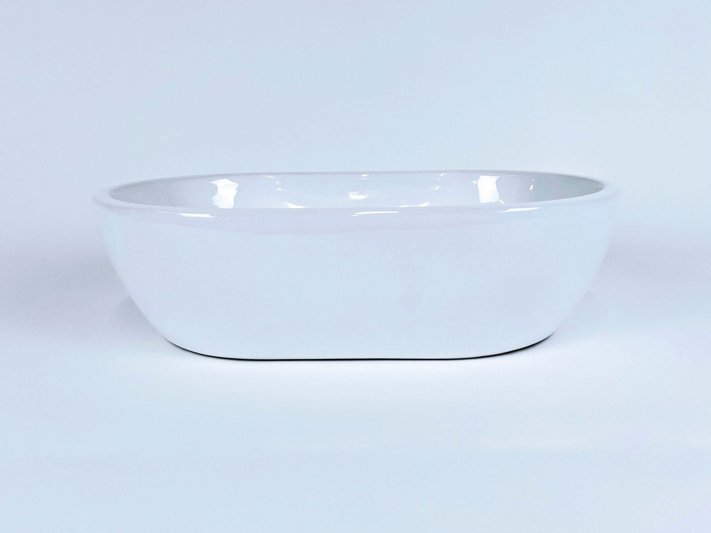 Countertop Curved White Ceramic Basin 440x290
