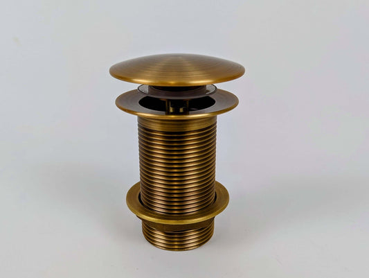 Vintage Brass Unslotted Basin Waste