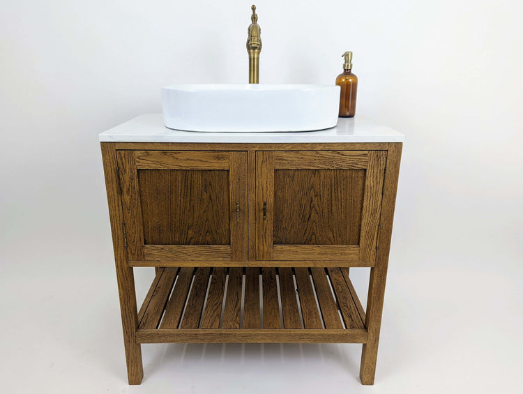 Adelaide Oak Vanity Unit UK Handmade
