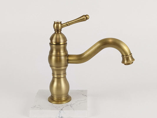 Vintage Brass Deck Mounted Basin Mixer