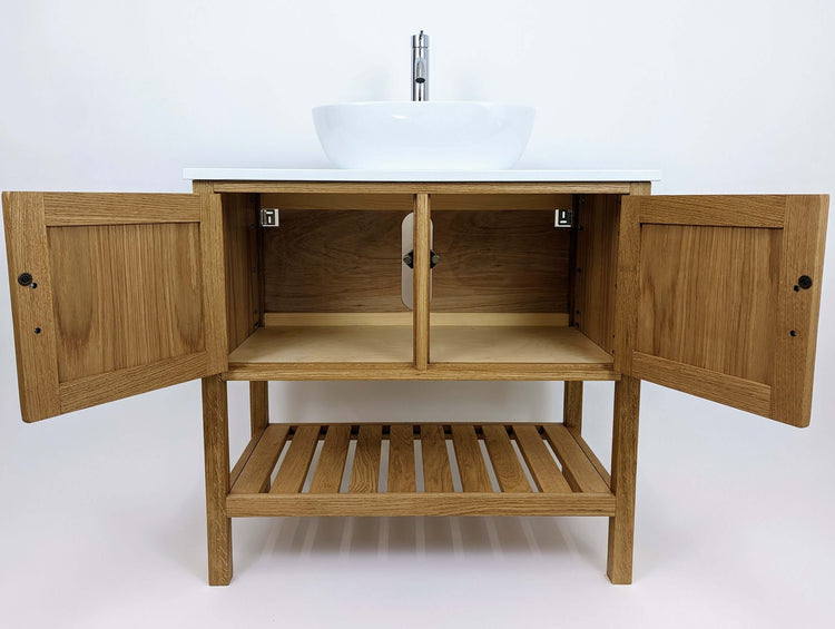 Adelaide Oak Vanity Unit UK Handmade