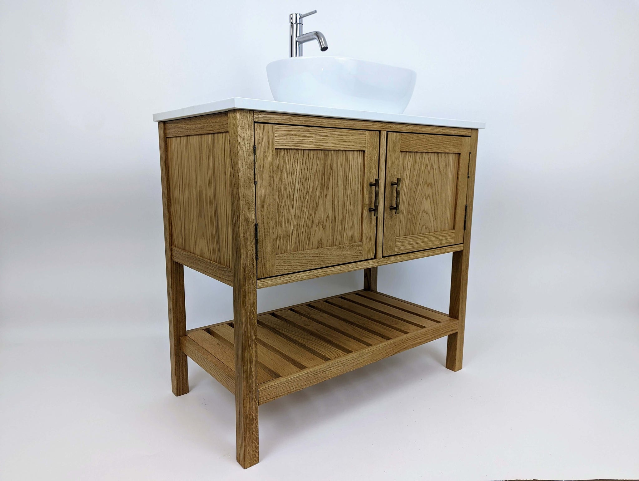 Adelaide Oak Vanity Unit UK Handmade